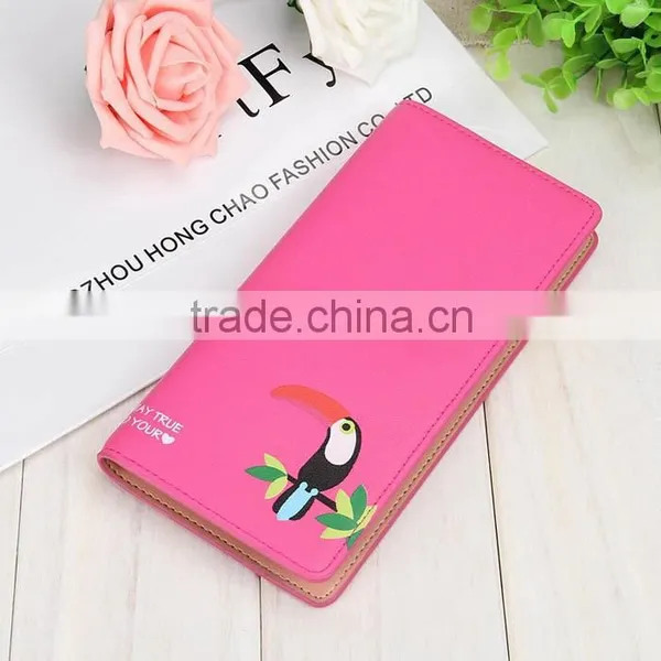 5 Colors Latest Cute Cartoon Woodpecker Pattern Leather Young Girl Wallet photo-3