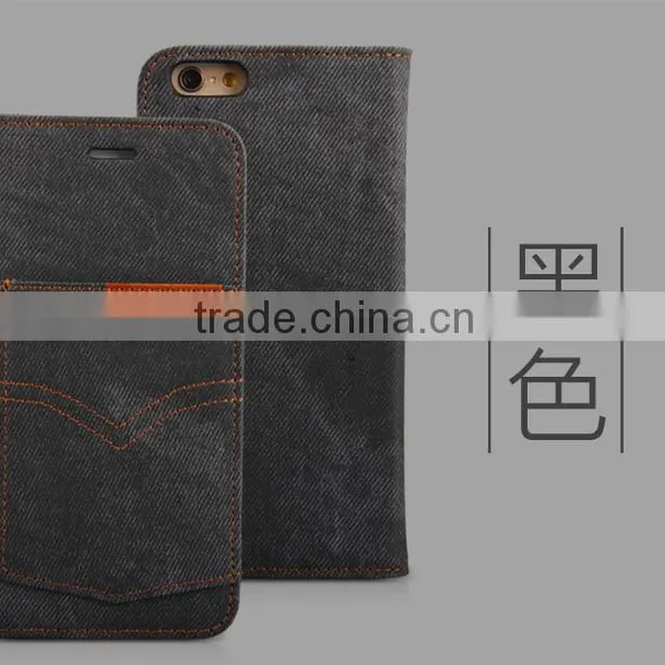 PEACOCKTION JeanWallet Leather Case With CardSlot Foriphone6 Plus Soft TPU Micro Magnetic Adsorption Flip Case for Iphone6s Plus photo-3