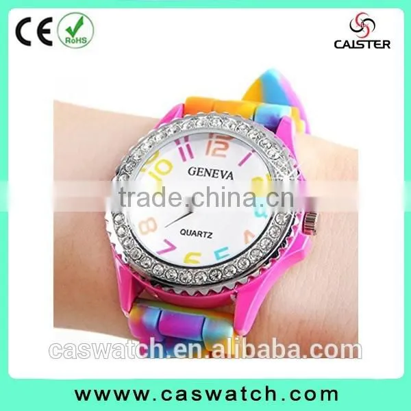 Cheap Colorful Arabic Numerals Timepieces, Child's Rainbow Silicone Watch, Colorful Bezel Hotsale Jelly Watch photo-3