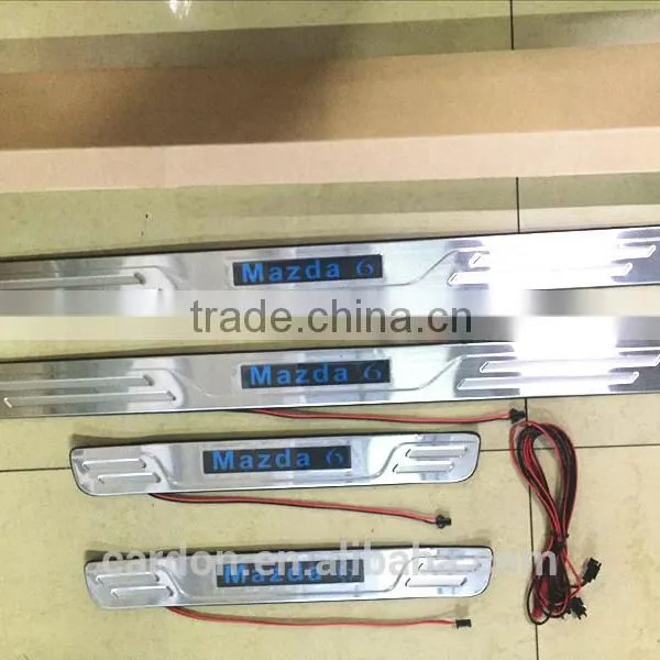 Stainless Steel Scuff Plate Outside OEM Door Sill With Led Car Led Door Sill Plate With Lamp Pedal for Mazda 6 Cx-5 Atenza photo-2
