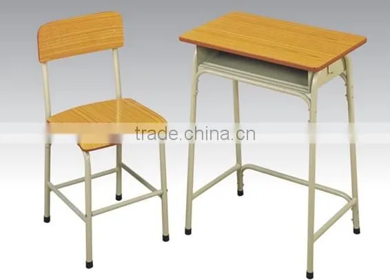 Factory Cheap Sale Polywood With Laminate Single Study Table and Chair School Furniture