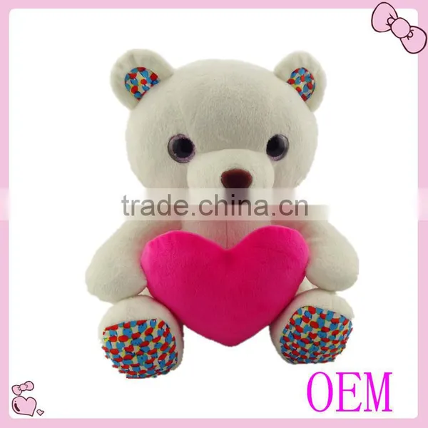 Stuffed Plush Cute Mini Baby Bear With a Pink Heart in Arms,for Lovers photo-3