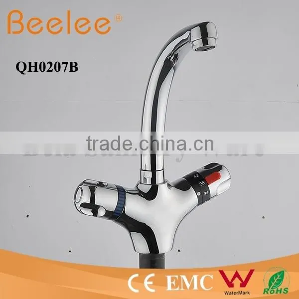 Long Spout Dule Handle Bathroom Thermostatic Basin Facuet photo-2