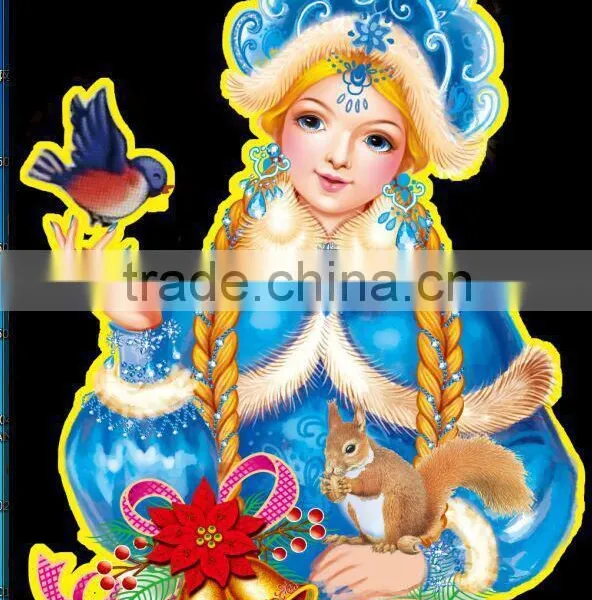 Russia New Deisgns Frost Gilr,new Year Decoration Wall Stickers photo-2