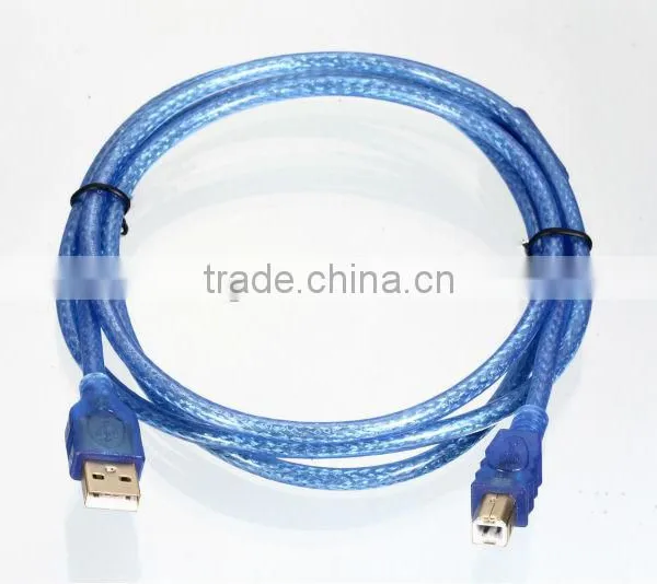 USB 2.0 Transparent Blue Print Cable AM To BM Cable photo-2