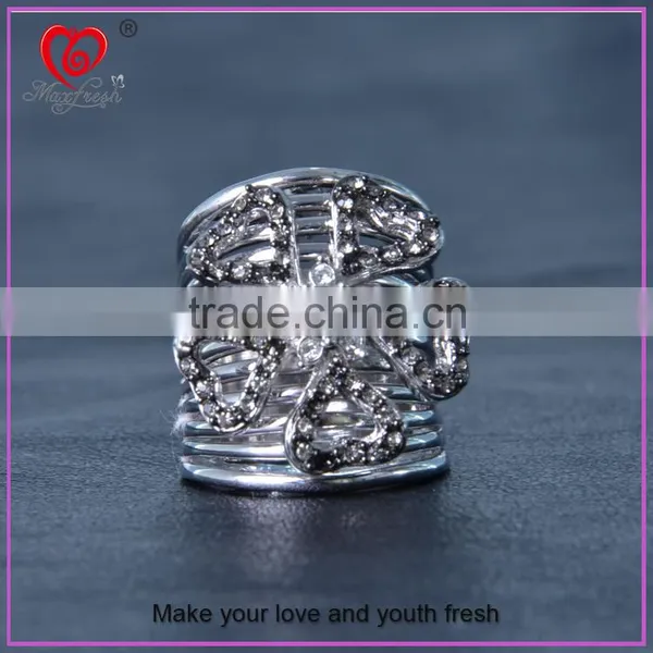 2015 Hot Sale Clever O-ring Kit 18k White Gold Plated Ring Good Looking Ring Ring