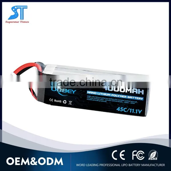 11.1V Lipo Battery 3S 25C Rechargeable Battery Pack 4000mAh for Remote Control Helicopter
