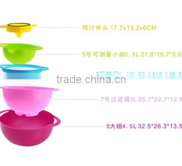 FDA Grade Rainbow Kitchen Food Prep Set and Mixing Bowl and Basket photo-5
