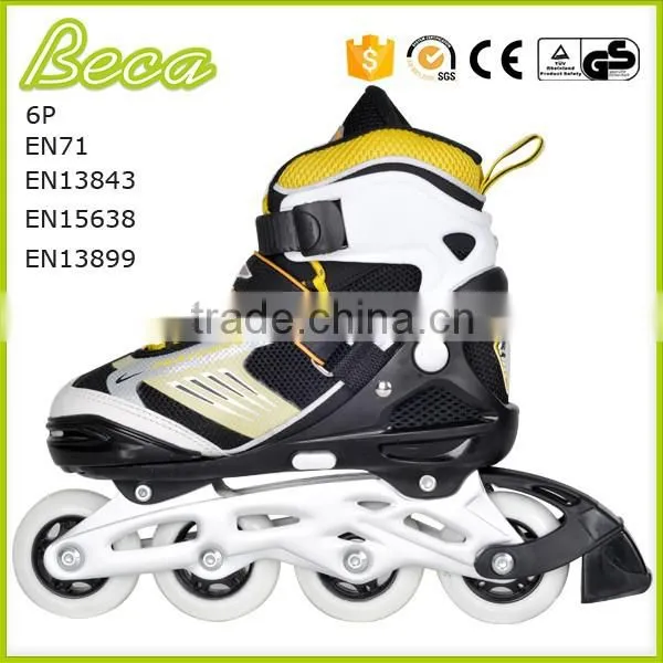Wholesale Adjustable Yellow Black High Rebound 4 Wheels Kids Roller Skate photo-2