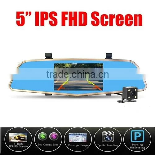 New NT96658 Car Dvr Camera 5 Inch Mirror Digital Video Recorder Dual Lens Dvr Car Camcorder photo-3