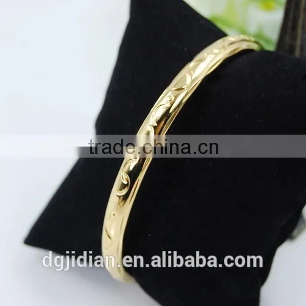 Stainless Steel Round Flat Engraved Bangle photo-5