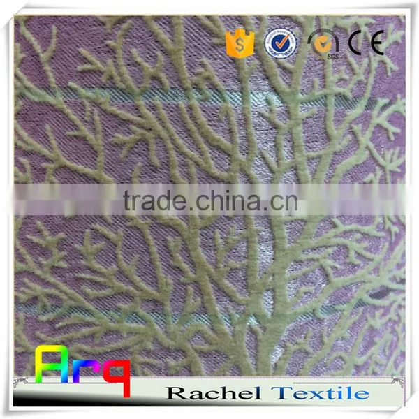Simple Pattern 100% Blackout Flocked Fabrics for Curtain in Bedroom Living Room-silk Like Polyester Material photo-4