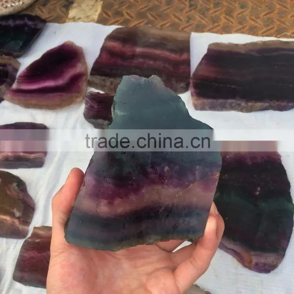 High Quality Natural Sliced Fluorite Crystal Stones Ornaments For Sale photo-6