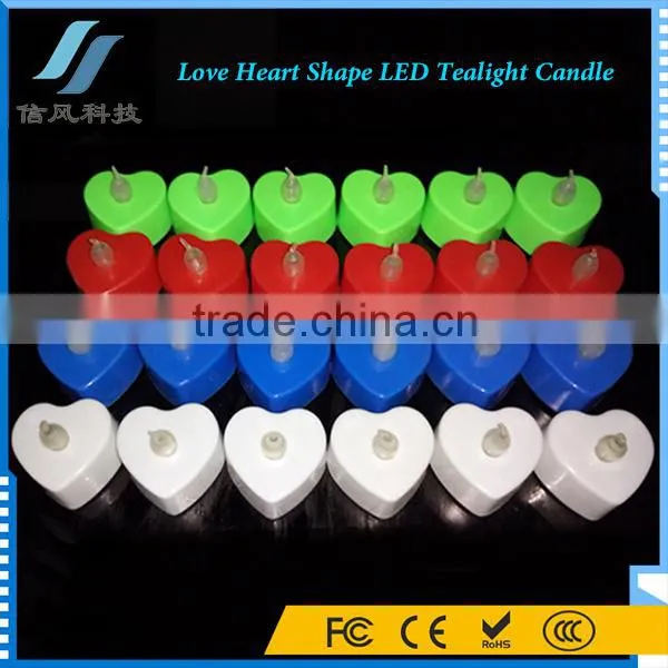 24Pcs / Box 7 Color Rechargeable Heart Shaped Tea Light Candle photo-5