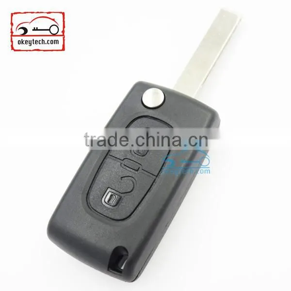 Good Price Peugeot 2 Button Flip Romote Key Shell for 307 Blank With Battery Place Car Key Peugeot 0536 Romote Key Case photo-2