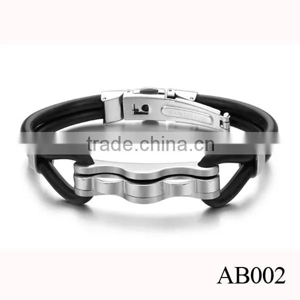 2016 White Gold Bracelet Jewelry/Custom Mens Leather Cuff Bracelet For Men photo-2