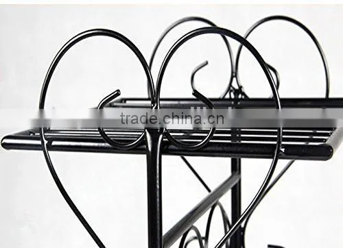 Garbagemall Wrought Iron Flower Basket Hanging Multilayer Landing Flower Shelf Living Room Balcony Plant Stands photo-3