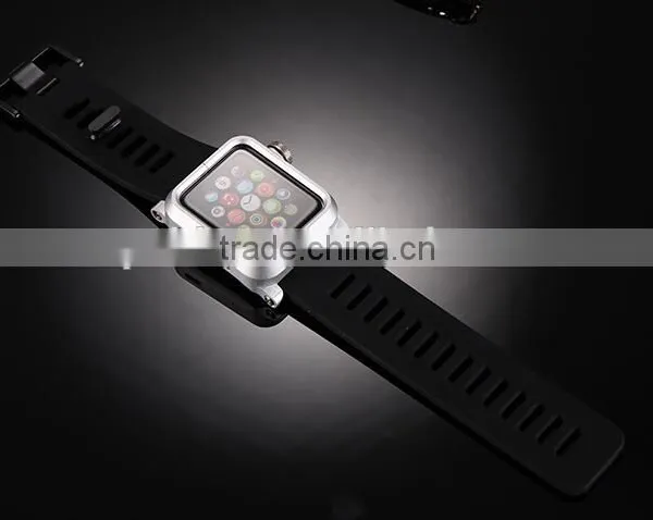 2016 Hot New Products for Apple Watch Silicone Band Wristband Strap With Aluminum Metal Case Cover photo-4