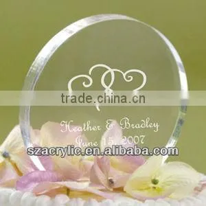 Crystal Shape Wedding Acrylic Round Cake Topper photo-3