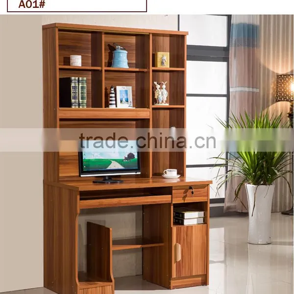 Panel Furniture Computer Desk With Bookshelf photo-3