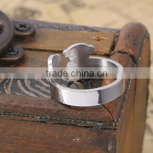 2016 New Arrival Fashion Silver 3161 Stainless Steel Colorful Lovely Bear Finger Ring photo-5