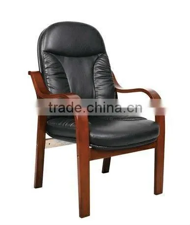 Luxury PU and Wooden Visitor Chair