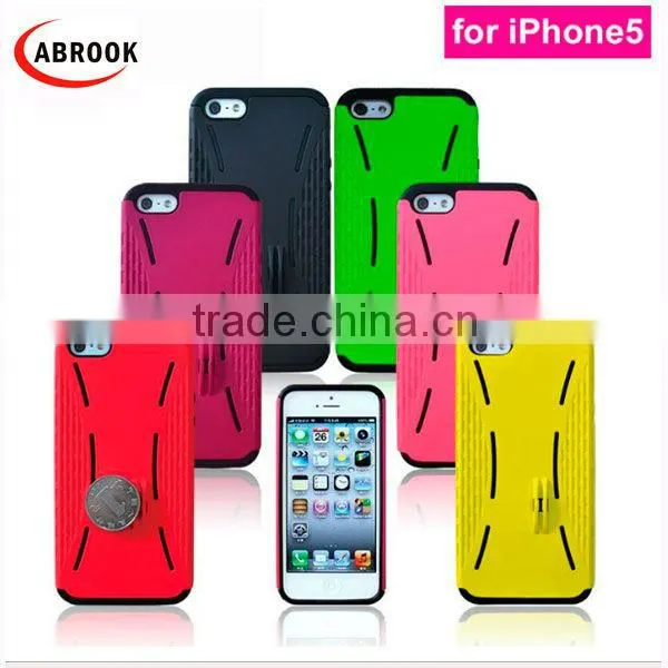Coin Stand Silicone Fingerprint Pattern Case for Iphone 5