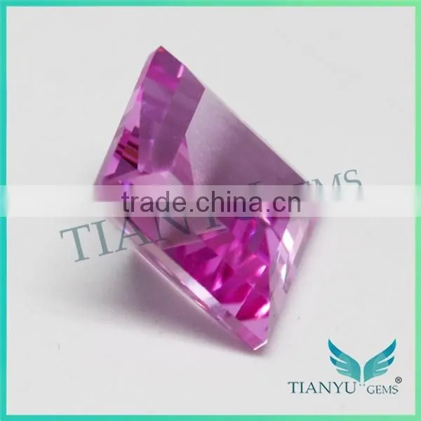 Wuzhou Wholesale Synthetic Diamonds 2# Pink Ruby Gems Ruby Corundum Stone Square Shape photo-4