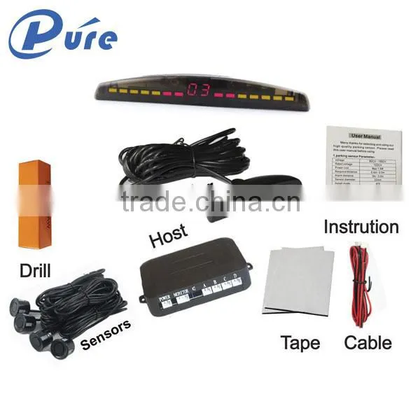 4 Sensors System 12V Car LED Display Parking Reverse Backup Radar Kit With Four-step Bibi Sound Alarm photo-2