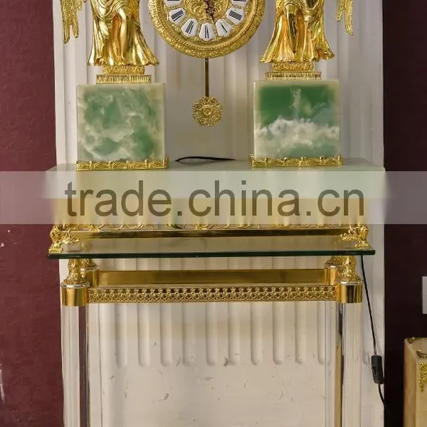 Antique Copper 24K Gold Plated Peacock Floor Lamp Clock, Peacock Hanging Floor Clock photo-5