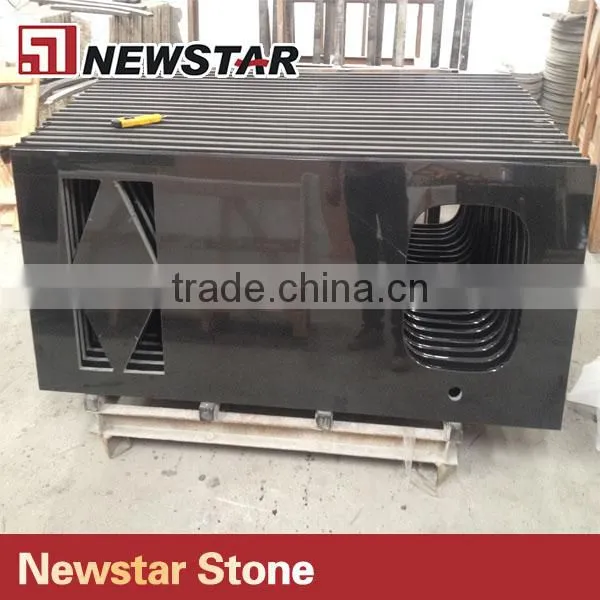 China Black Granite Countertop With Basin Black Granite Countertops photo-4