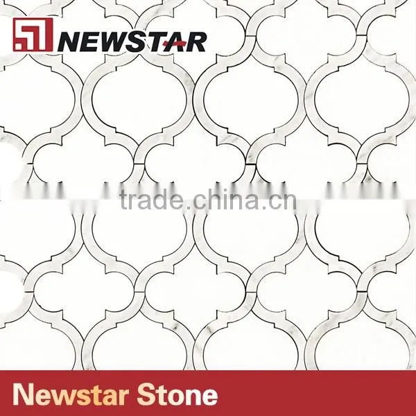 Grade First Quality Spanish Marble Crema Marfil Polished Lantern Shaped Mosaic Tiles photo-6