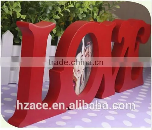 White Red Love Design Wedding Decoration Wooden Photo Frame photo-2
