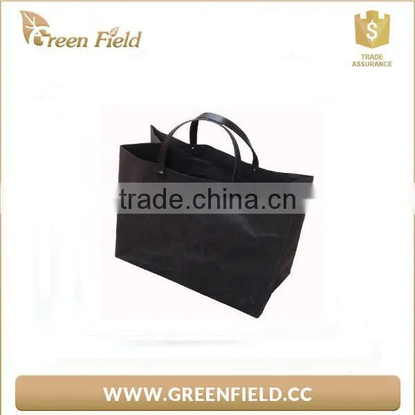 Environment Protection Kraft Paper Waterproof Durable Tote Handbags Manufacture Recycle Handbag photo-4
