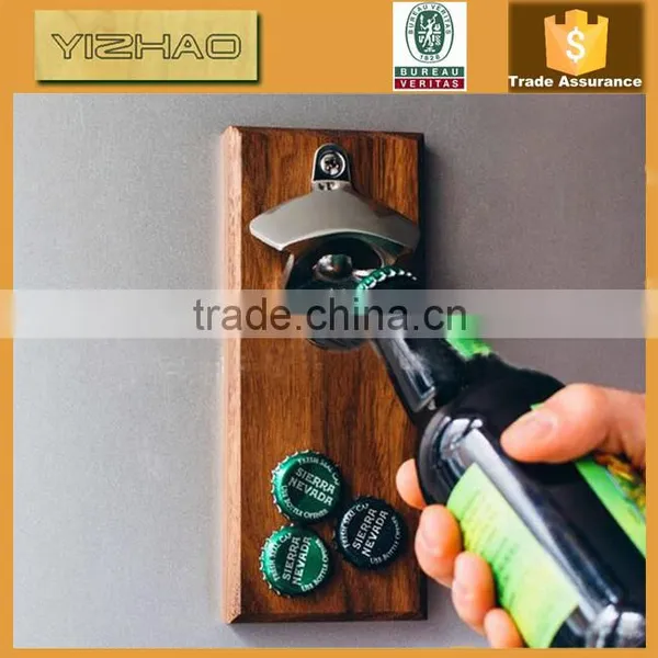 Custom Design Wooden Magnetic Wall Mounting Bottle Opener, Wooden Bottle Opener With Magnet photo-3