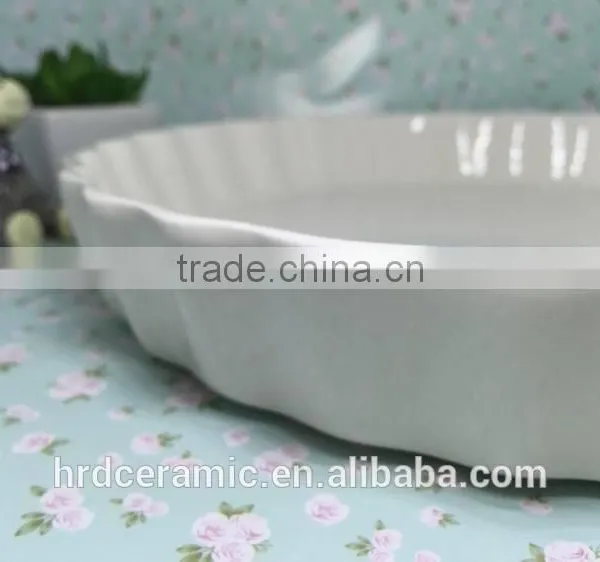 Stocked High Quality Round Beautiful Porcelain Plate Ceramic Soup Dish photo-3