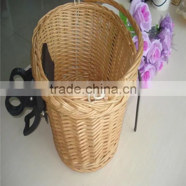 Natural High Quality Wicker Removable Bicycle Basket Wholesale photo-4