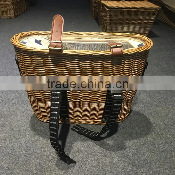 Hot Sale Wholesale Wicker Woven Delicate Front Bike Bicycle Basket for Dogs Pets photo-2
