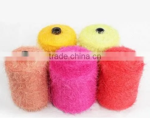 100%High Quality Polyamide Fancy Feather Yarn For Knitting Sweater photo-2
