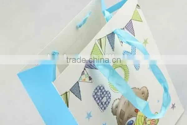 Printed Foldable Gift Bag With Bear Pattern/ Shopping Paper Bag photo-6