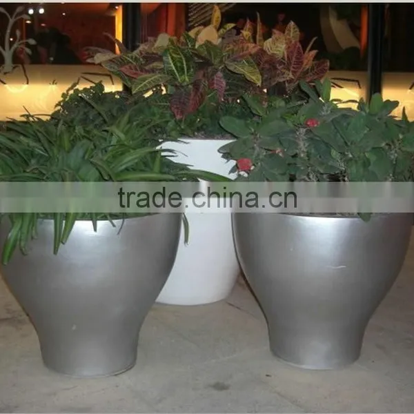 Grey Fiberglass Flower Pot photo-2