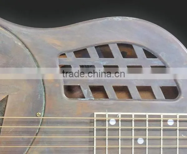 Ancient Finish Copper Alloy Body Tri-cone Resonator Guitar photo-4