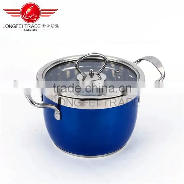 Hot Selling 5pcs Colorized Stainless Steel Soup Pot / High Pot Kitchen Cookware photo-3