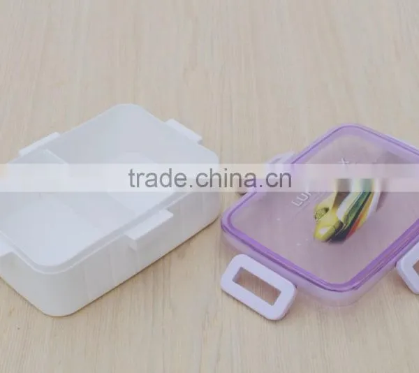 Plastic Rectangular Fresh Preserving Lunch Box With Lock Bento Box photo-5