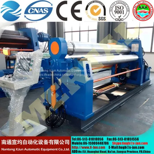 CE Cert Hydraulic W12 Hydraulic 4 Roller Plate Roll Bending Machine Veneer Reeling Machine