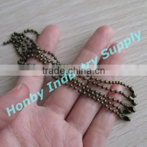 15cm Well Cut Antique Brass Color 2.4mm Tag Ball Chain photo-2