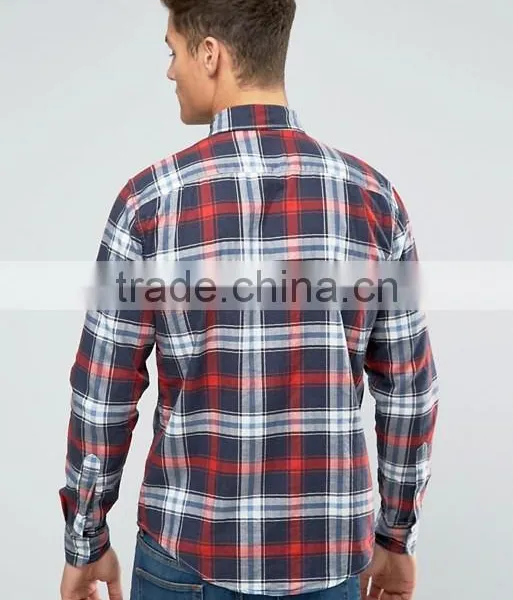 New Design Long Sleeve Button Down Collar Mens Pre-Shrunk 100% Cotton Flannel Lightweight Check Print Comfort Fit Casual Shirts photo-2