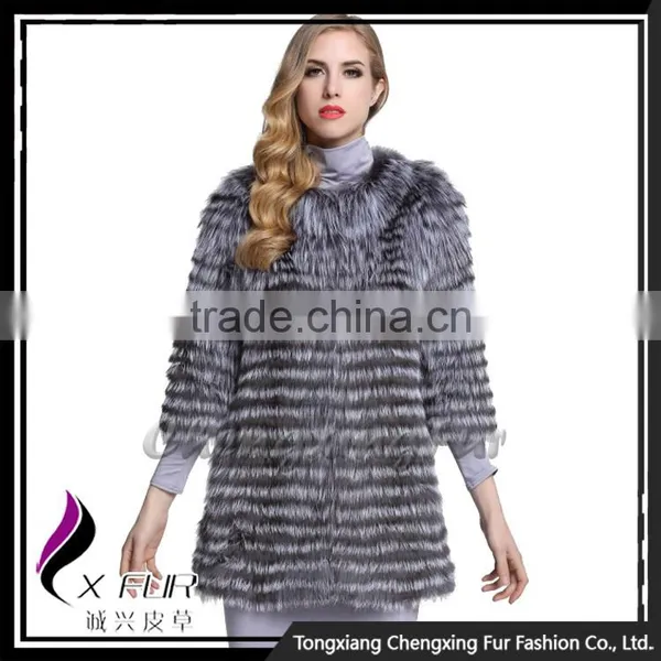 CX-G-A-40B Lastest Design New Fashion Woman Winter Silver Fox Fur Clothes photo-5