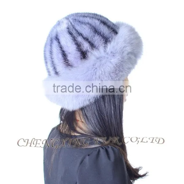 CX-C-156C Fashionable Cheap Custom Fashion Real Mink Fur Beanie Cap Fur Hats Women photo-3