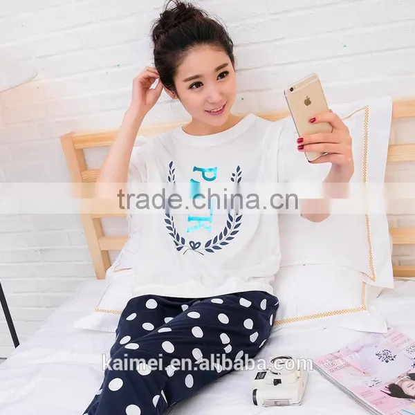 100%cotton Fashional Design High Quality Summer Pajamas for Girls photo-3